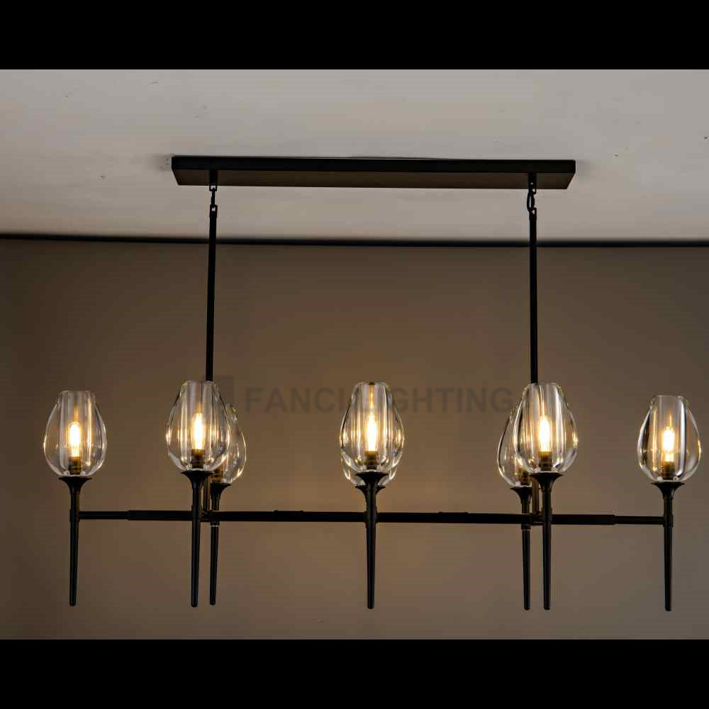 Tulipa Linear Chandelier 52” dining room