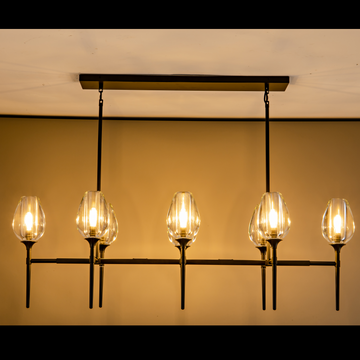 Tulipa Linear Chandelier 52” dining room