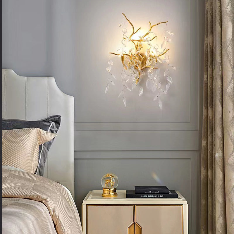 Aether Modern Stylish  Clear Crystal Wall Sconce For Bedroom, Living Room Wall Sconce J-CHANDELIER