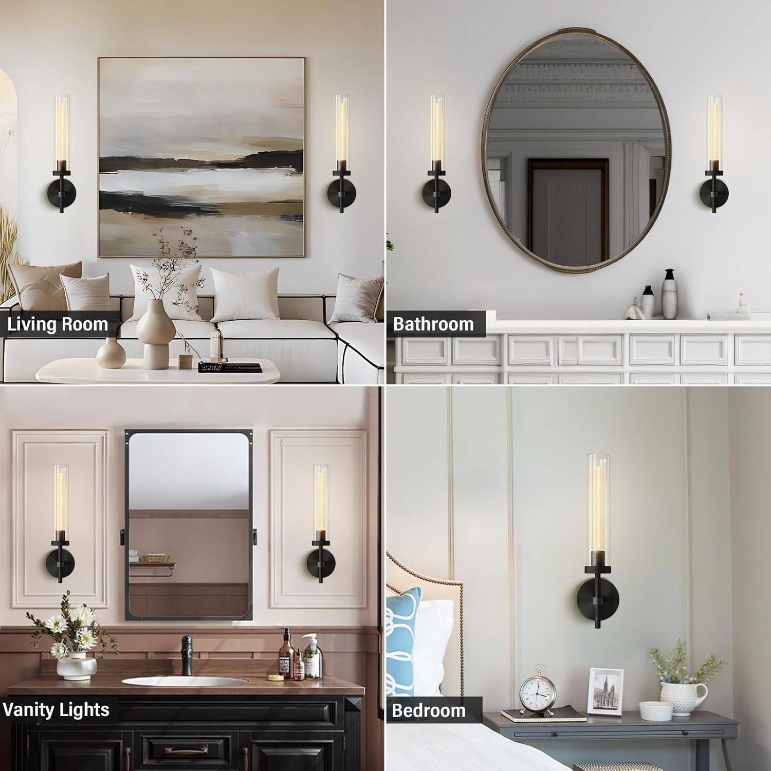 Black sconces Wall Lighting, 19" Knurling Bathroom Vanity Light Fixtures,Wall Lamp Modern Wall Lights for Mirror Living Room Hallway Staircase