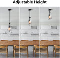 Modern Nickel Pendant Light, Raindrop Hanging Light Fixtures for Kitchen Island, Indoor Crystal Ceiling Light Fixtures with Clear Solid Crystal Raindrop for Living Room Hallway