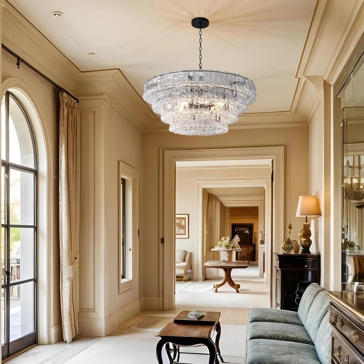 Ghiaccio Round Chandelier 24"36"48"60"-Fanci Lamps