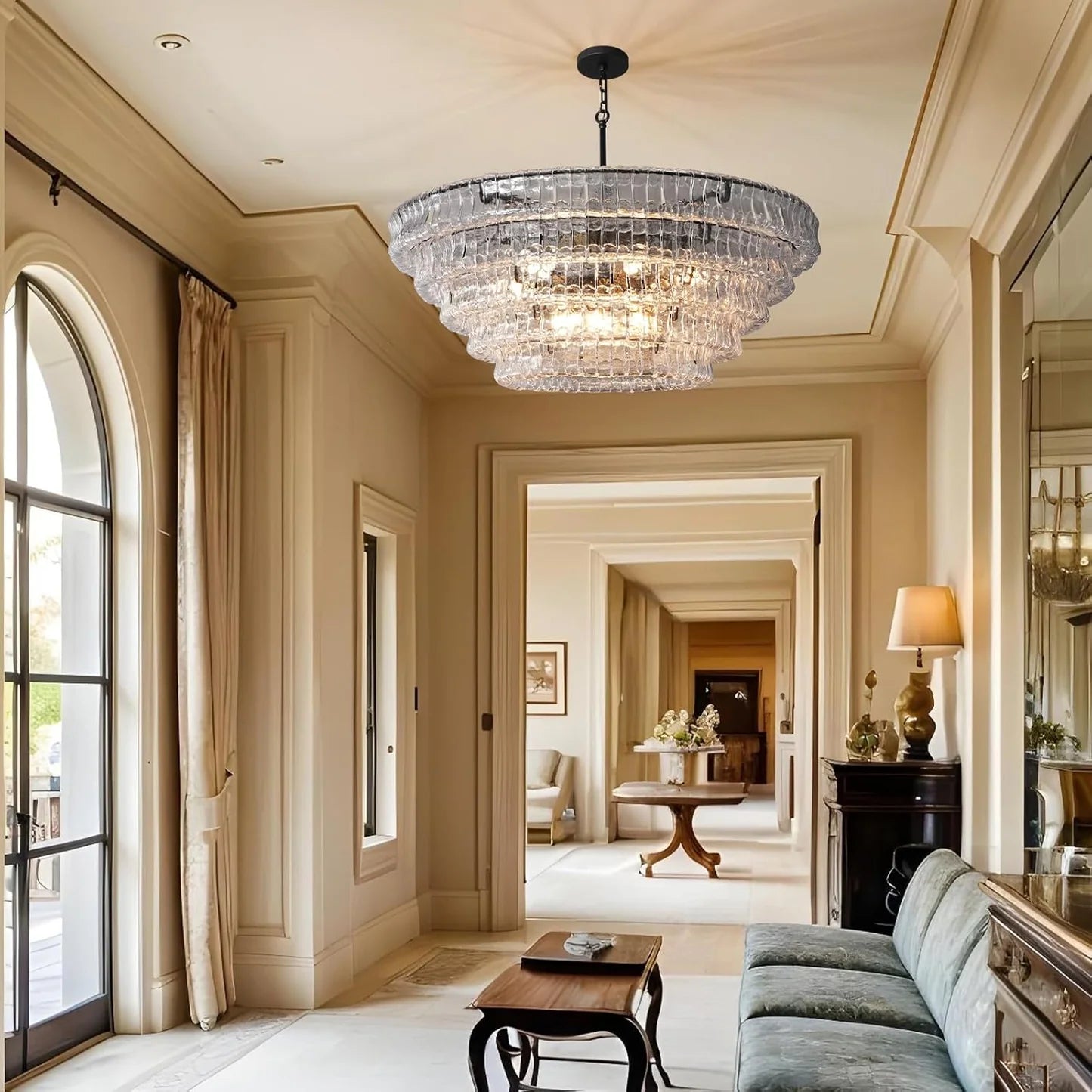 Ghiaccio Round Chandelier 24"36"48"60"-Fanci Lamps