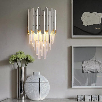 Cone Clear Crystal Wall Sconce Height 16"