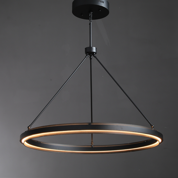 Hazel Metal Black Round Chandelier, Modern Light Fixtures