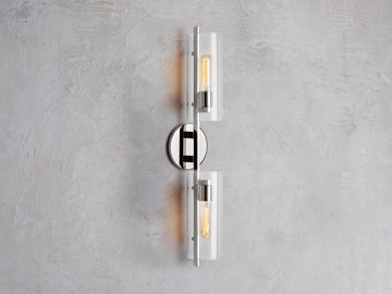 Kendrick 2-Light Wall Sconce in Polished Nickel