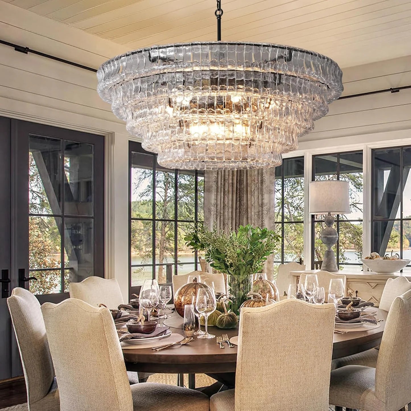 Ghiaccio Round Chandelier 24"36"48"60"-Fanci Lamps