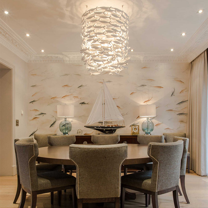 Porcelain Fish Shape Dining Table Chandelier chandeliers for dining room,chandeliers for stairways,chandeliers for foyer,chandeliers for bedrooms,chandeliers for kitchen,chandeliers for living room Kevinstudiolives 75cm (30")Dx 85cm (33") H