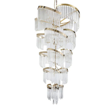 Bourbons Louis Flower 5-Tier Crystal Round Chandelier