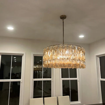 Sierra GLASS TIERED ROUND CHANDELIER D 37"