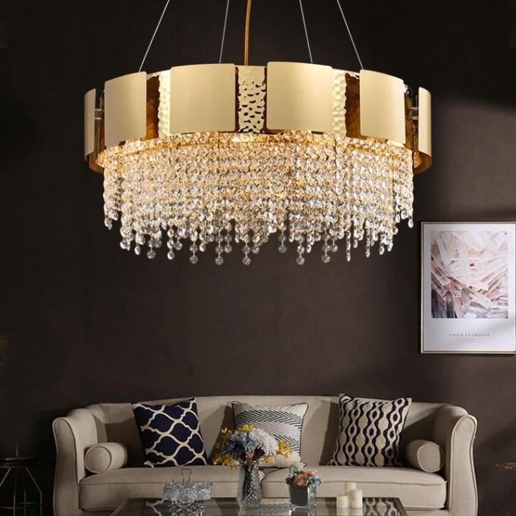 Fanci Kimbra Crystal Chandelier, Stainless Steel Pendant Light Chandelier for Room