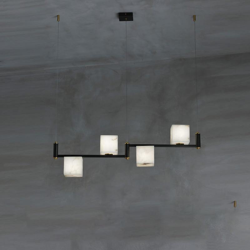 Alabaster Cubic Island Chandelier