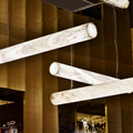 Alabaster Cylindrical Linear Pendant Light - Ineffable Lighting