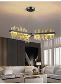 fancilighting Black/gold led light ceiling chandelier for living room, bedroom, dining room Gold