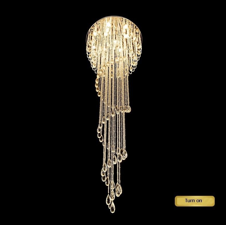 fancilighting Double Spiral Staircase Crystal Chandelier for Loft, Restaurant, Hotel, Hall, Stairwell image | luxury furniture