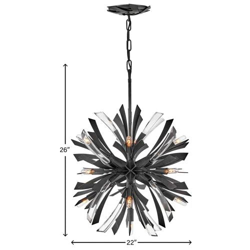 Bergamots 13 Lights  Chandelier  22"D