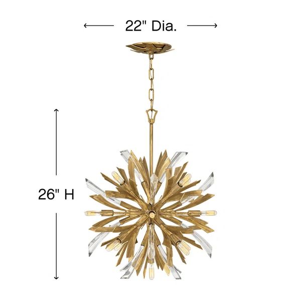 Bergamots 13 Lights  Chandelier  22"D