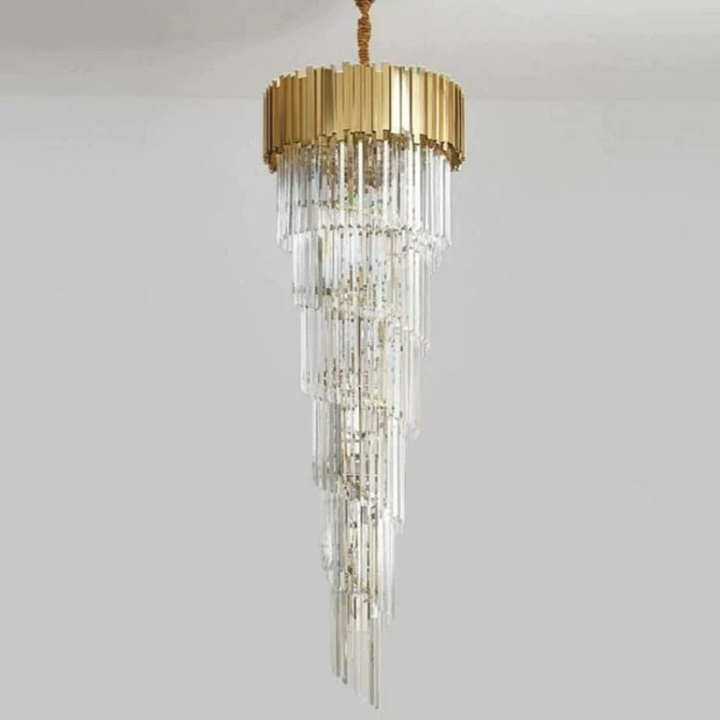 Fanci Bobon Louis 2-Story Crystal Round Chandelier