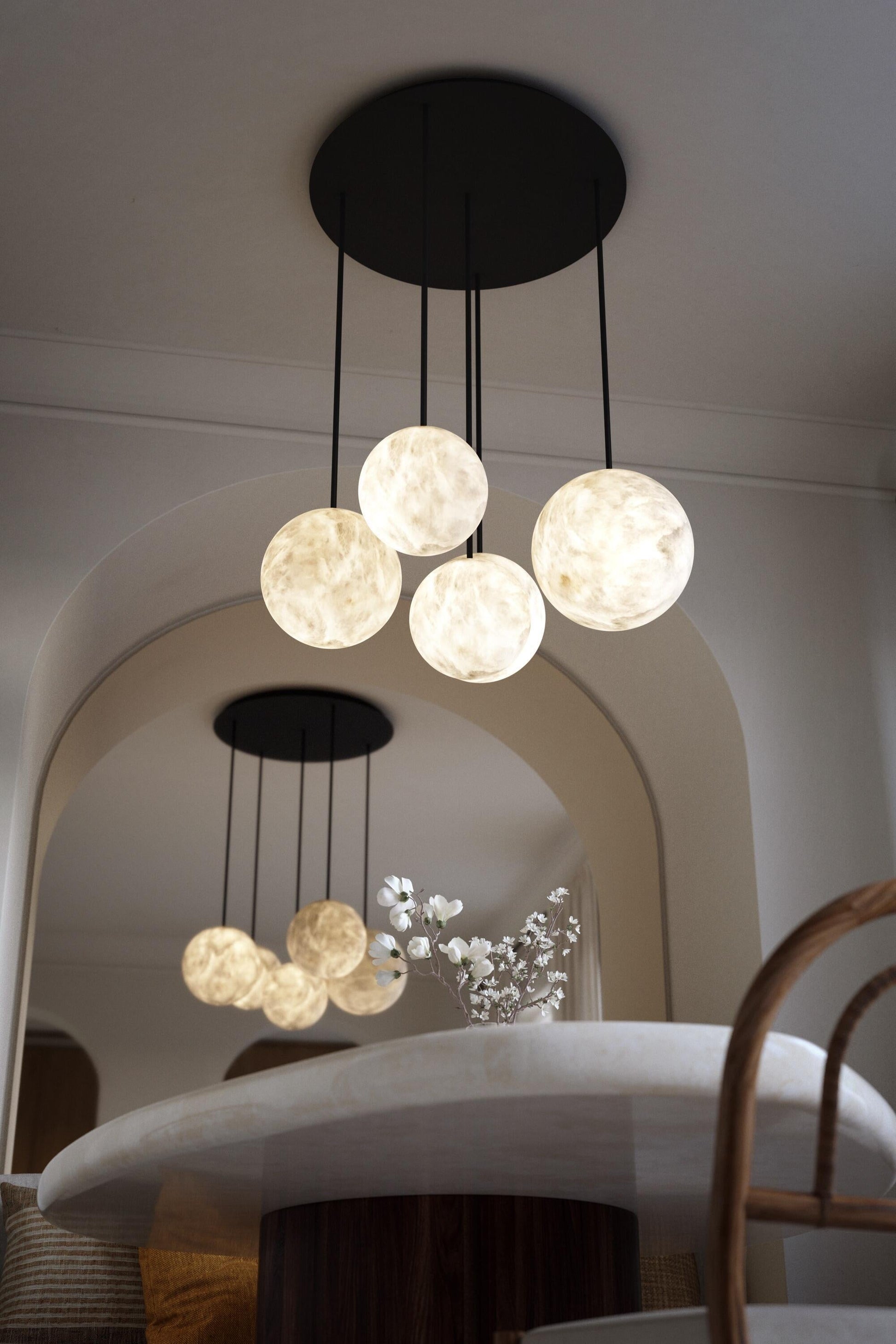 Alabaster Constellation Chandelier, Multi Pendant Light