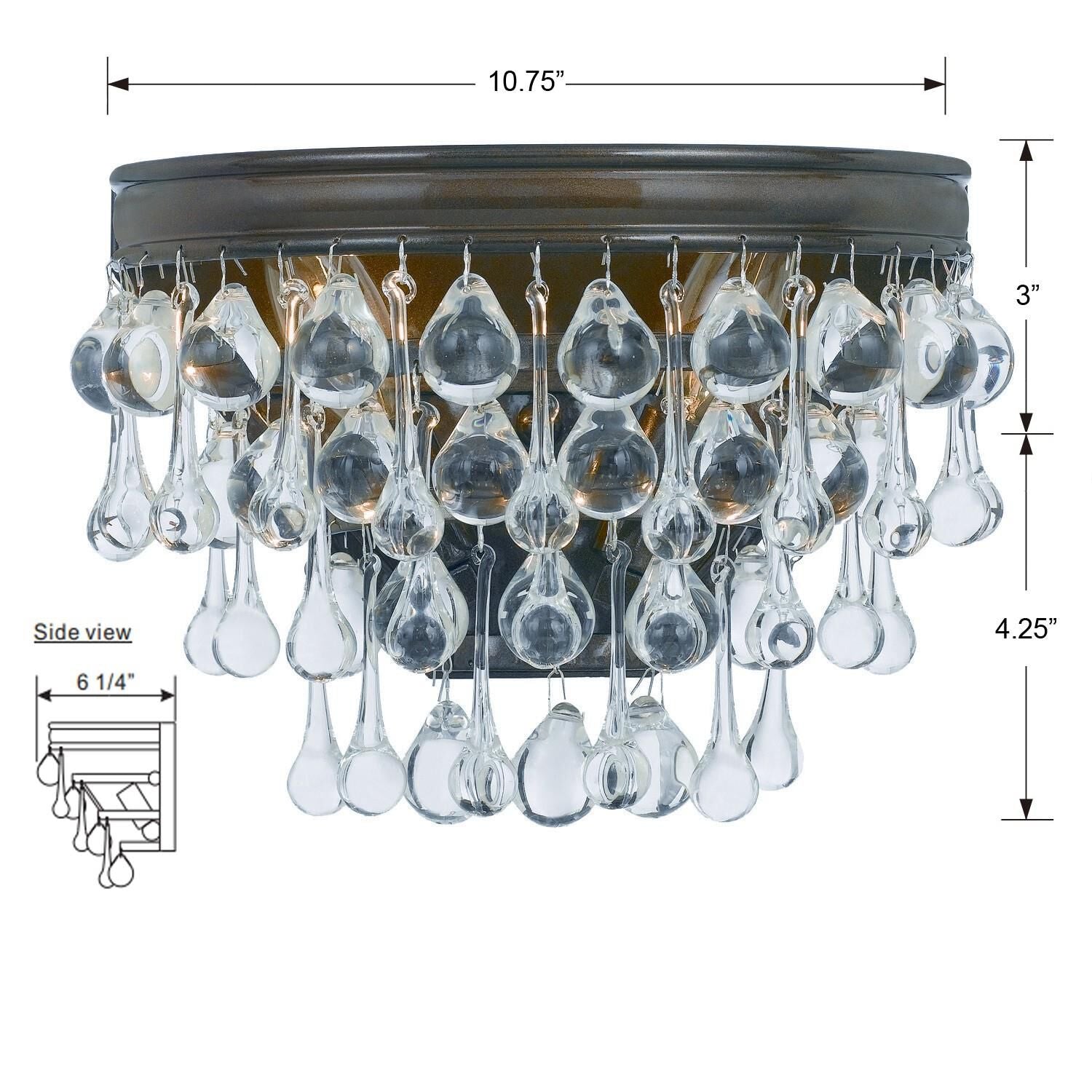 Calypso 10 Inch Wall Sconce Crystorama Lighting Fixture