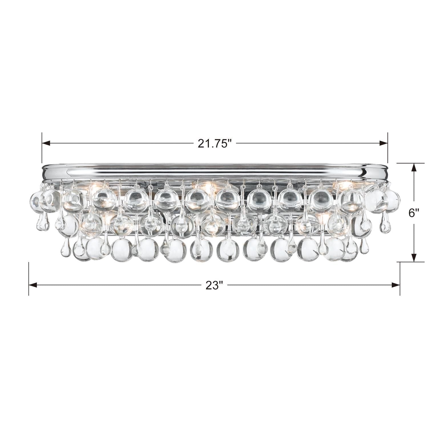 Crystorama Calypso 23 Inch 6-Light Vibrant Gold Bath Vanity Light