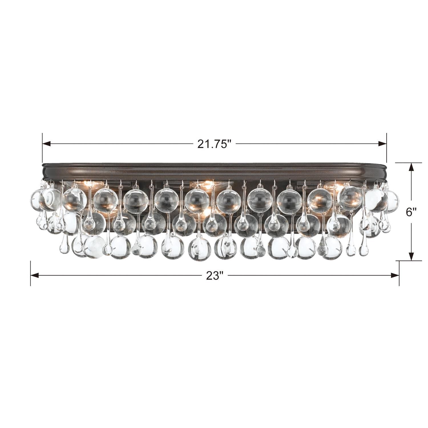 Crystorama Calypso 23 Inch 6-Light Vibrant Gold Bath Vanity Light