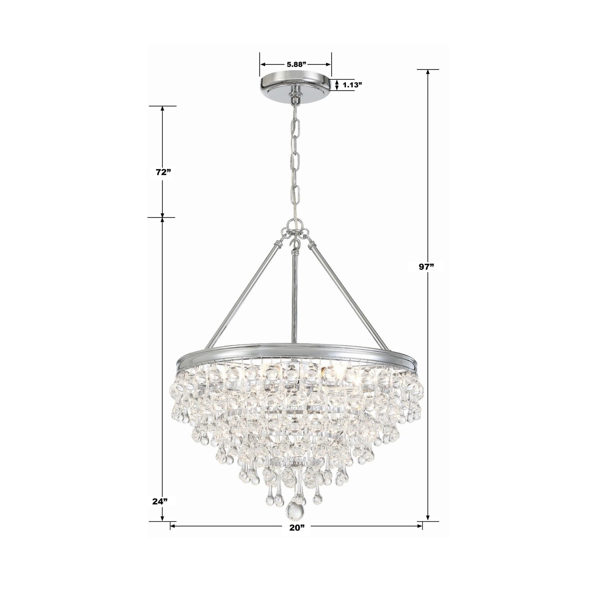 Crystorama Calypso Small Victorian Chandelier - 6 Light, Vintage Gold