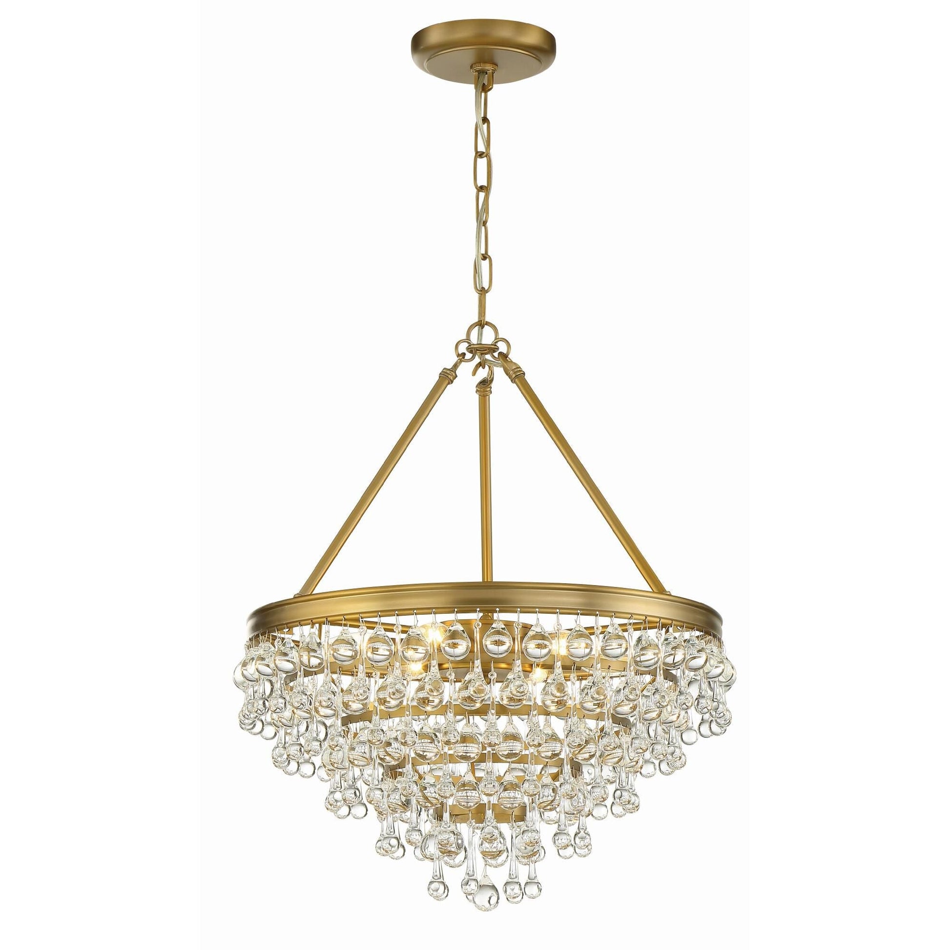 Crystorama Calypso Small Victorian Chandelier - 6 Light, Vintage Gold