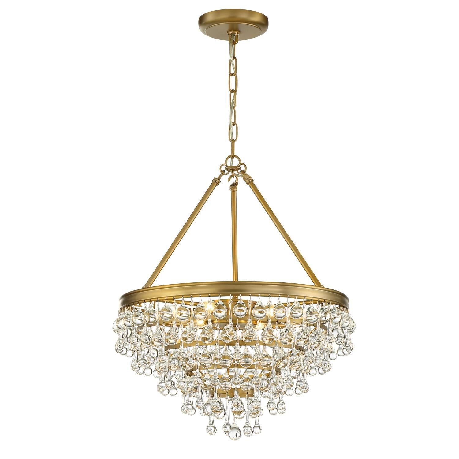 Crystorama Calypso Small Victorian Chandelier - 6 Light, Vintage Gold
