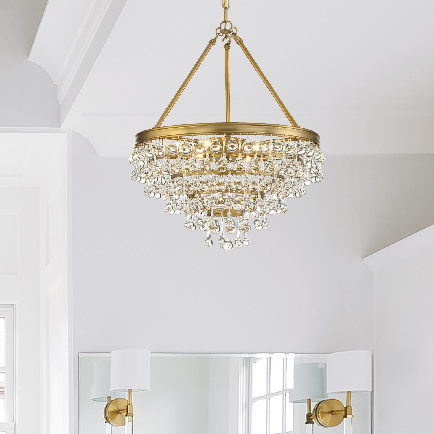 Crystorama Calypso Small Victorian Chandelier - 6 Light, Vintage Gold