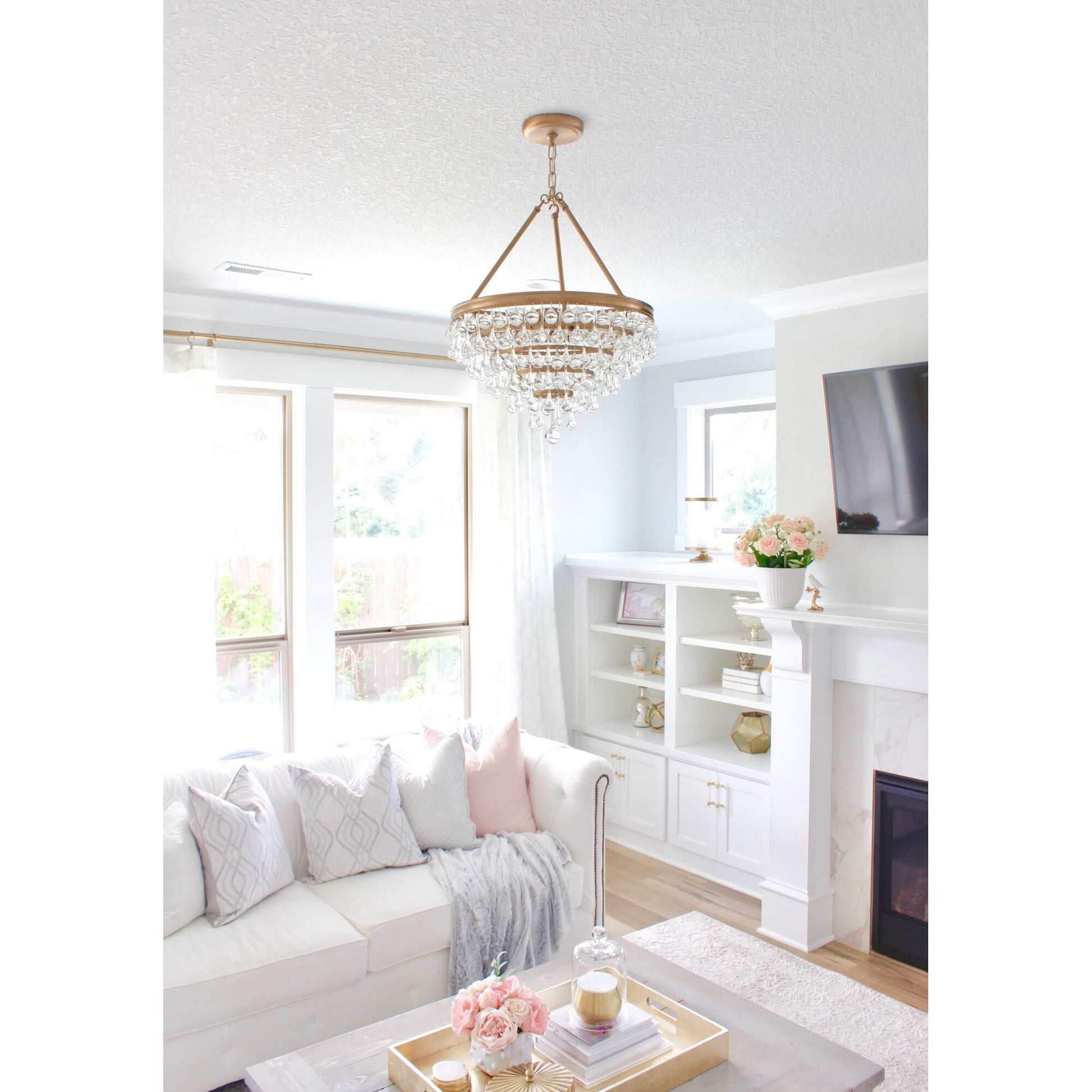Crystorama Calypso Small Victorian Chandelier - 6 Light, Vintage Gold