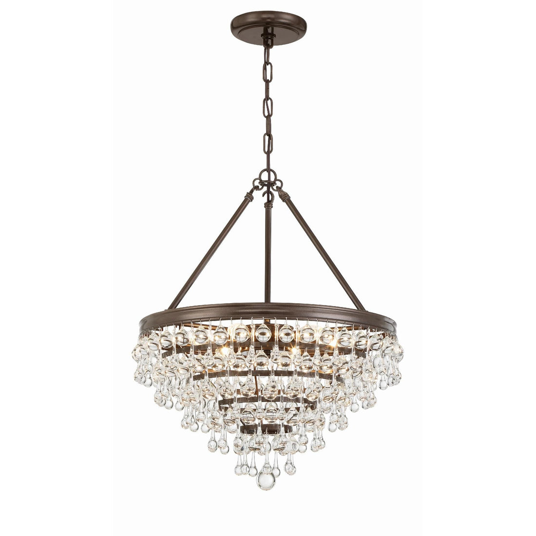 Crystorama Calypso Small Victorian Chandelier - 6 Light, Vintage Gold