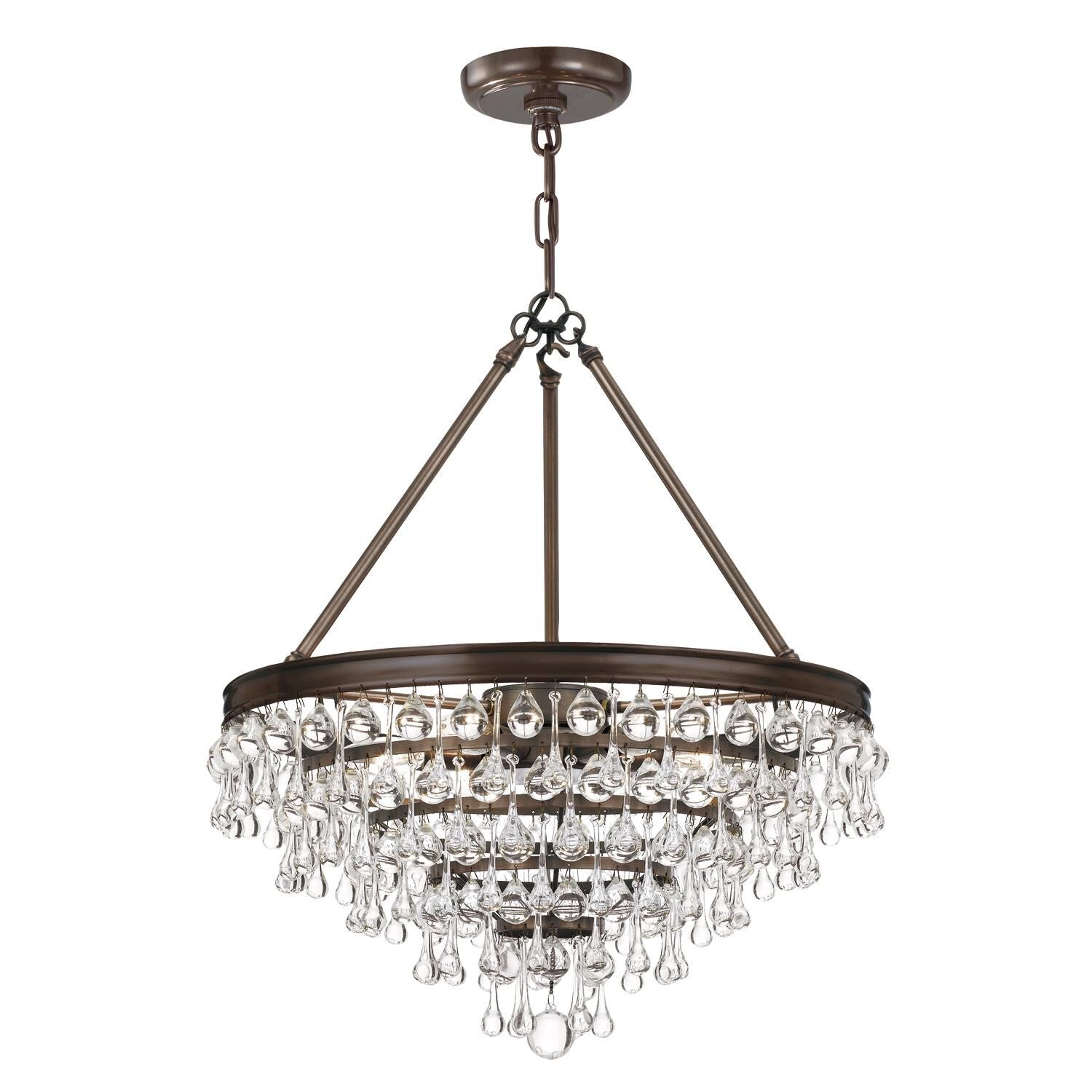 Crystorama Calypso Small Victorian Chandelier - 6 Light, Vintage Gold