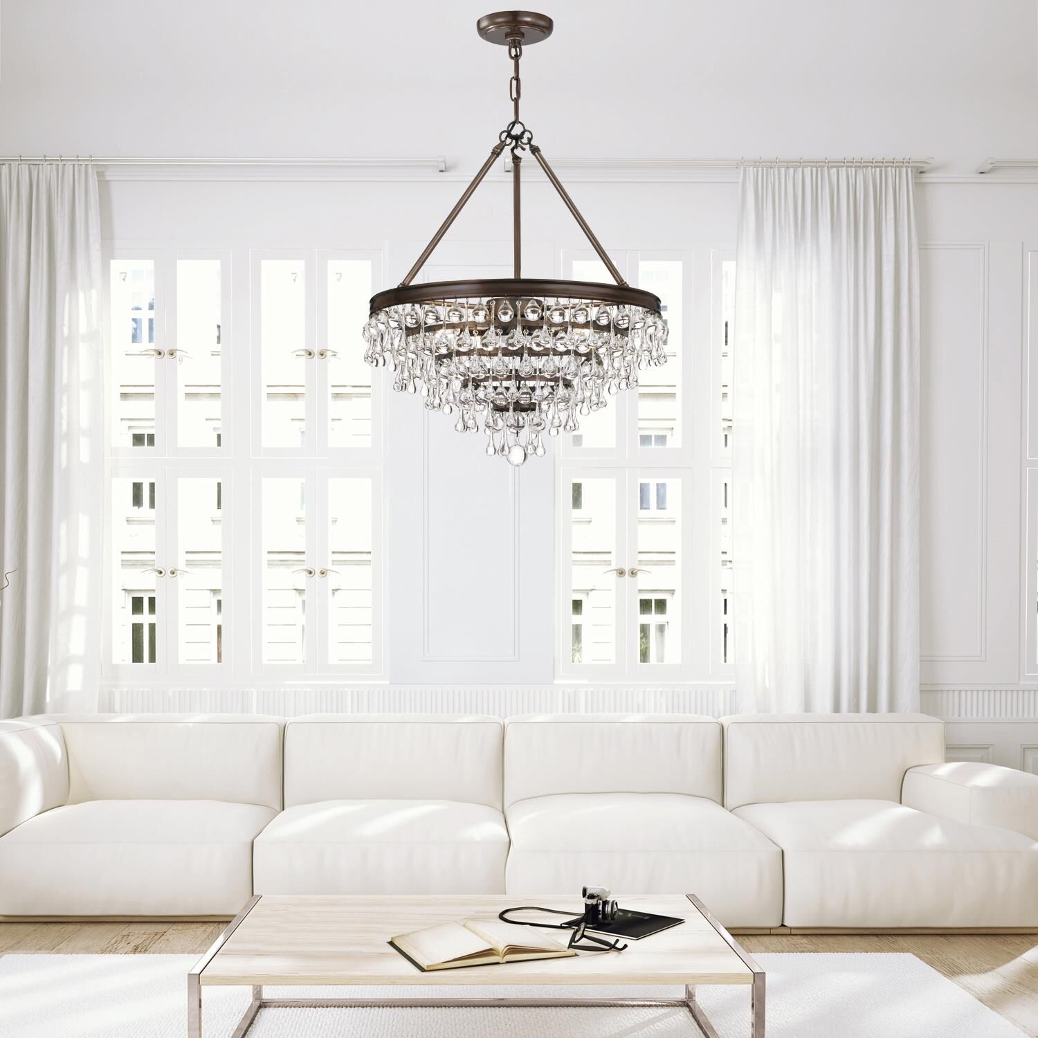 Crystorama Calypso Small Victorian Chandelier - 6 Light, Vintage Gold