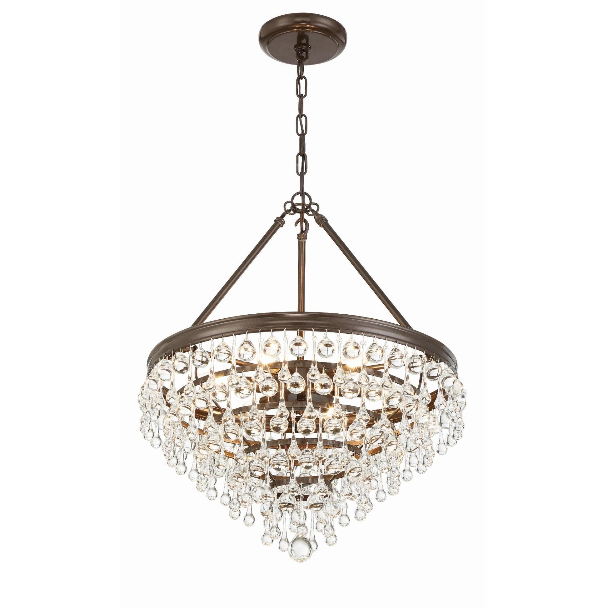 Crystorama Calypso Small Victorian Chandelier - 6 Light, Vintage Gold