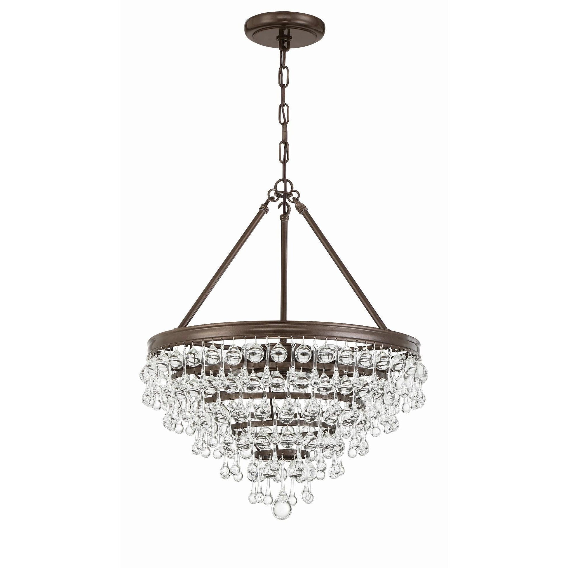 Crystorama Calypso Small Victorian Chandelier - 6 Light, Vintage Gold