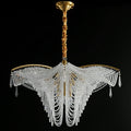 Decorative Beaded Crystal Brass Chandelier Elegant Ceiling Light Fixture For Living Room/ Bedroom