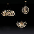 Decorative Crystal Ball Dandelion Chandelier Round Ceiling Pendant Light Fixture D40cm