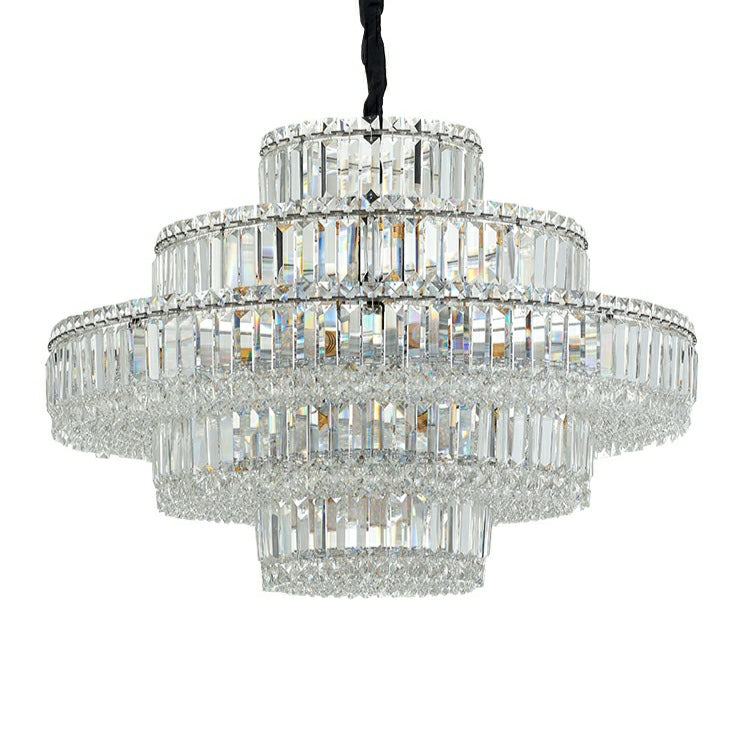 Decorative Living Room Ring Crystal Chandelier Chrome Ceiling Lighting Fixture For Bedroom