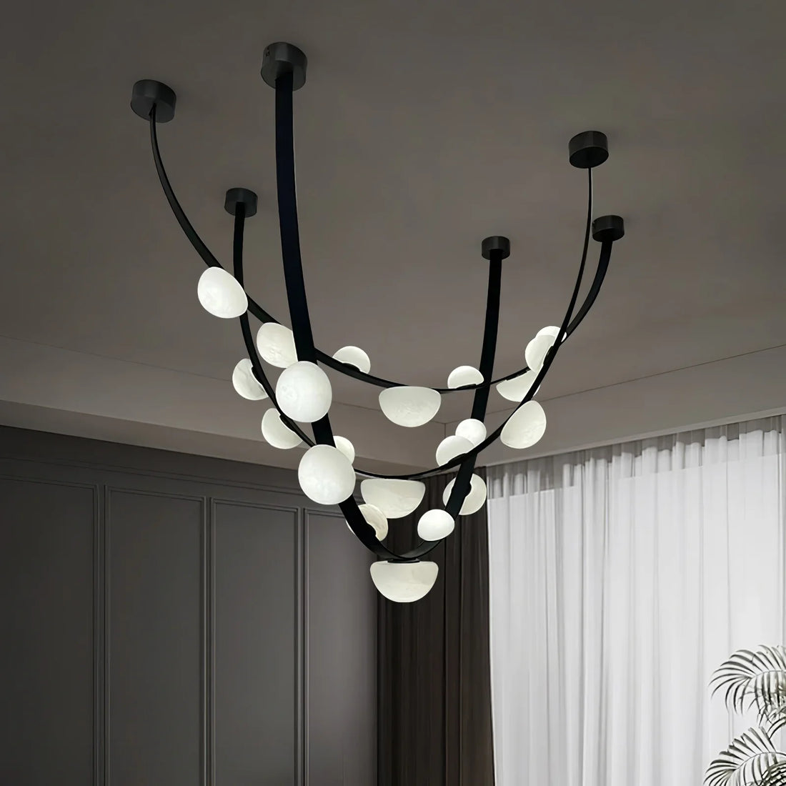 Alex Modern Dew Drops Alabaster Chandelier