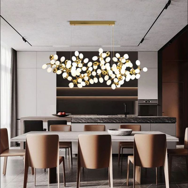 Escamoles Modern Linear Grape Chandelier