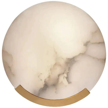 Kira Alabaster Round Plate Sconce, Modern Wall Lamp