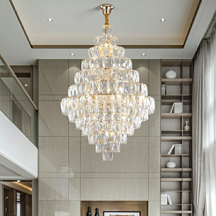 Extra Large D59.1"*H86.6"/ 75 Lights Pure Fabulous Crystal Ceiling Chandelier Light Fixture for Foyer Villa Living Room Entrance Staircase