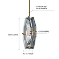 Faceted Smoke Crystal Pendant Light - Ineffable Lighting