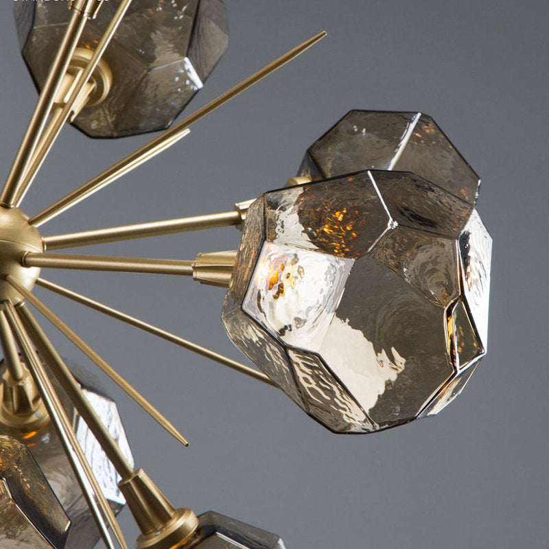 Hammerton Studio Gem Starburst Chandelier - Modern Hand-Forged LED Lighting Fixture