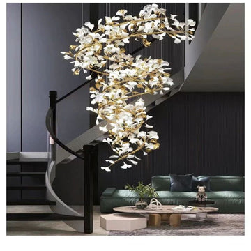 Ceramic Ginkgo  Chandelier Double S