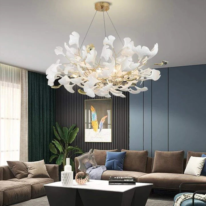 Fanci Luxury Ceramic Ginkgo Petal Chandelier