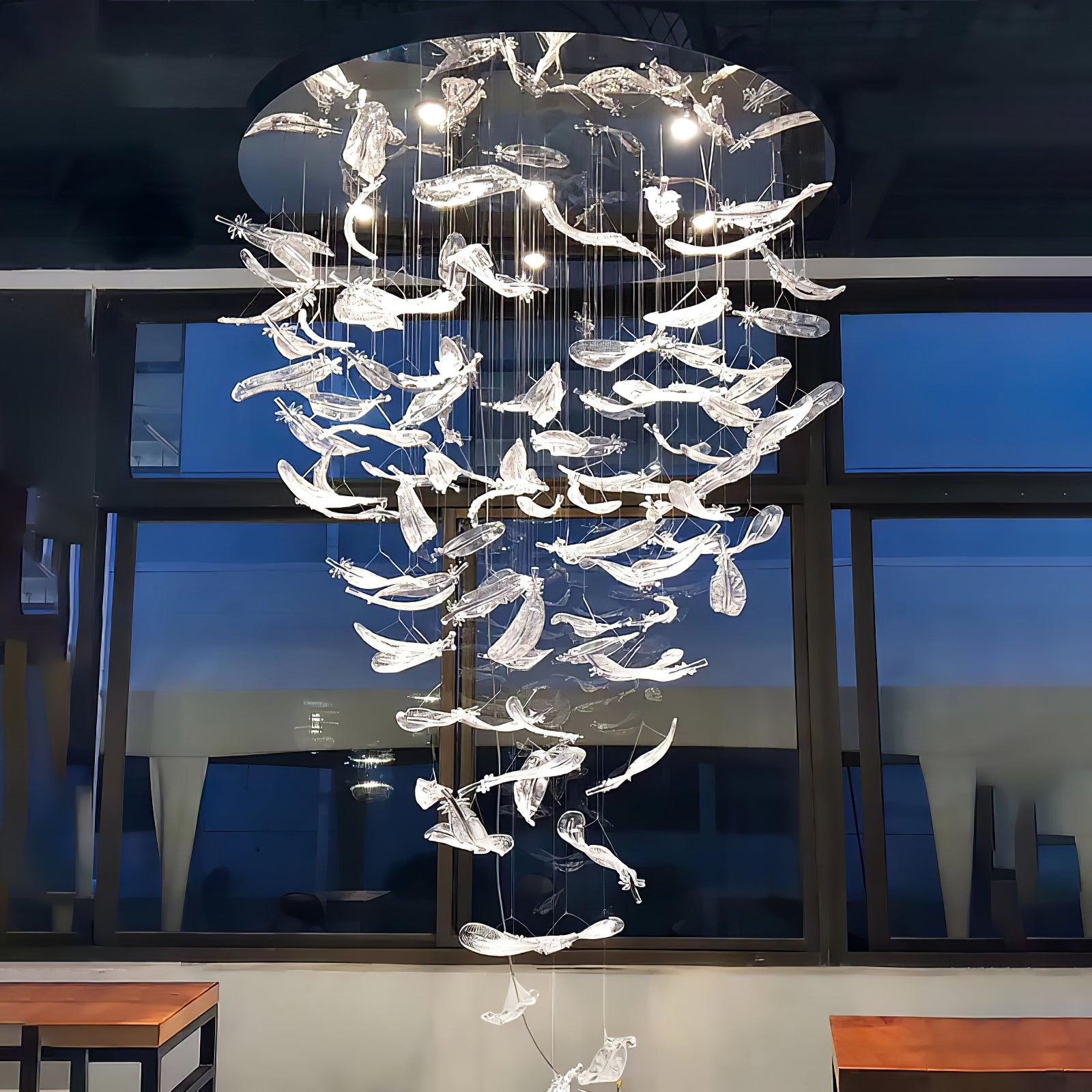 Glass Feathers Chandelier - Vakkerlight