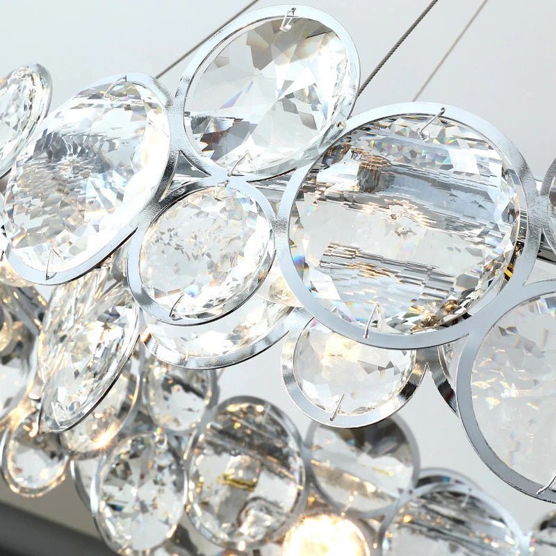 fancilighting Chrome round crystal light for living room, bedroom, dining room