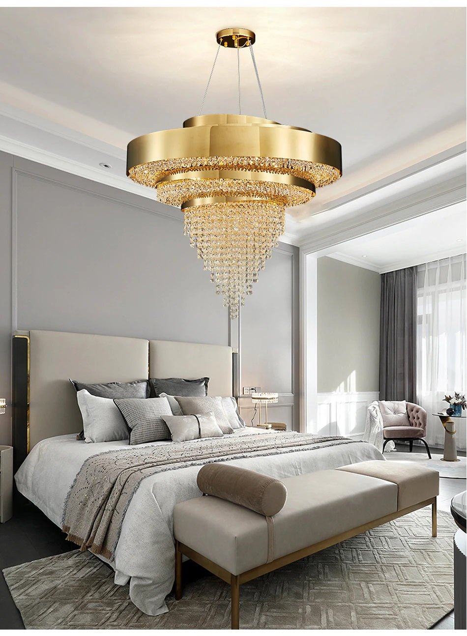 fancilighting Art design gold LED chandelier for living room, bedroom.